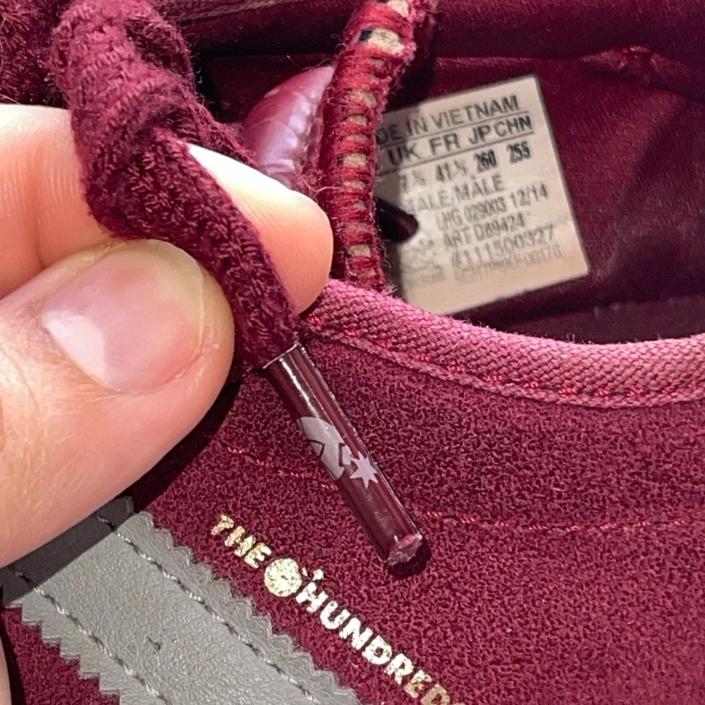 The Hundreds x Adidas “Striker” Skateboarding Sneakers in Burgundy and Gray